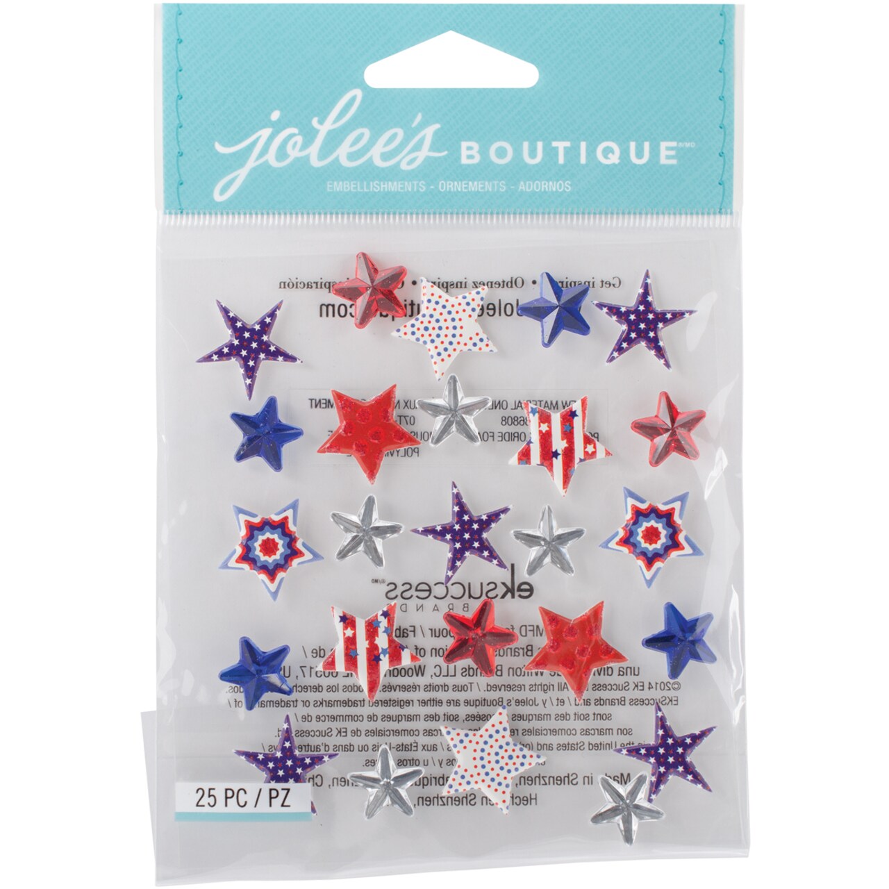 Jolee's Boutique Dimensional Stickers - Patriotic Stars, 25pcs